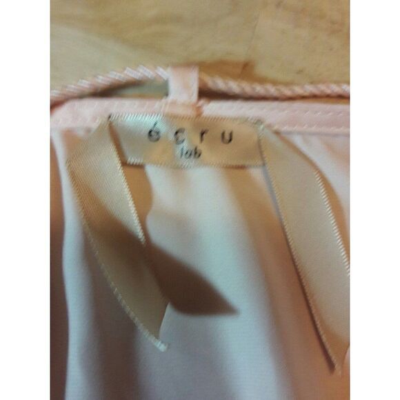 Ecru Lab Shirt Peach Orange Silky Tunic with Tassels Size Small‎ - Picture 11 of 12